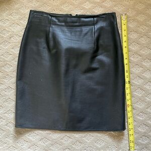 Vakko Sport black genuine leather pencil skirt, size 10